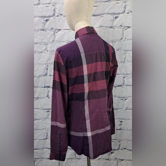 Burberry Brit Women's Button Down  Shirt House Nova Check Purple Pink Size Small - Picture 6 of 16